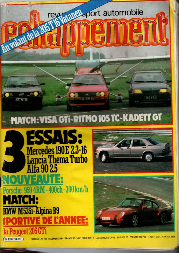 Echappement N°194 Décembre 1984