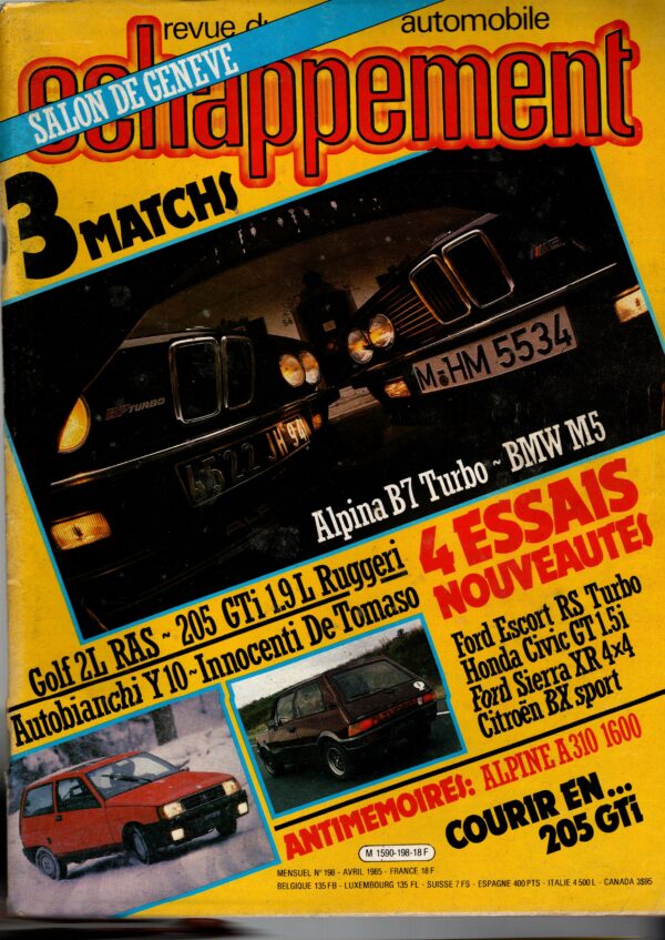 Echappement N°198 Avril 1985