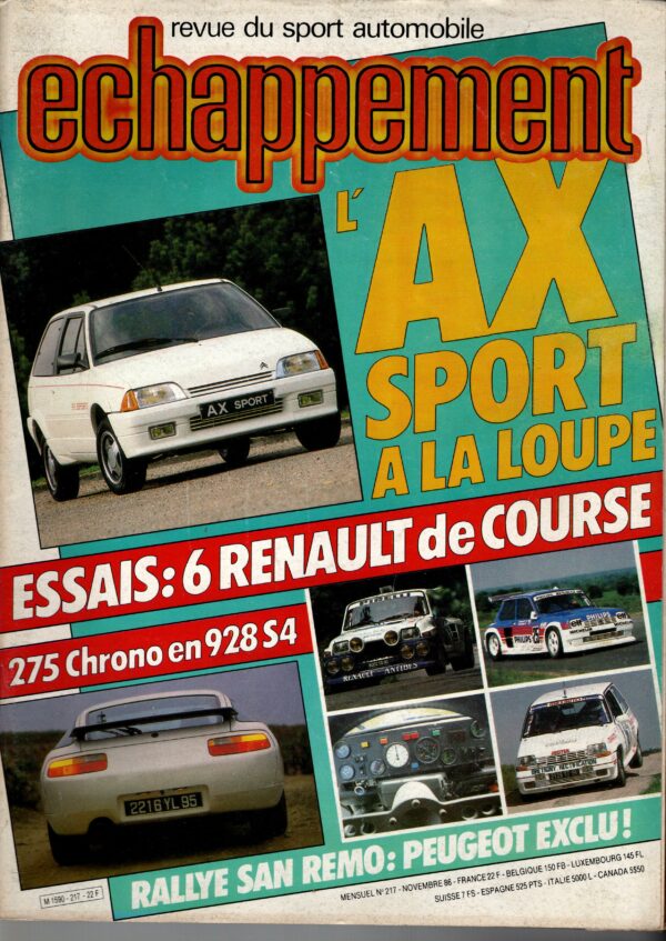 Echappement N°217 Novembre 1986