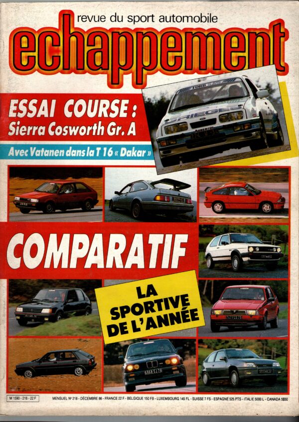Echappement N°218 Décembre 1986