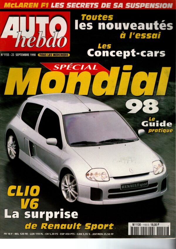Auto Hebdo N°1155 - 23 septembre 1998