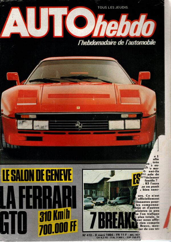 Auto Hebdo N°410 du 8 au 15 mars 1984