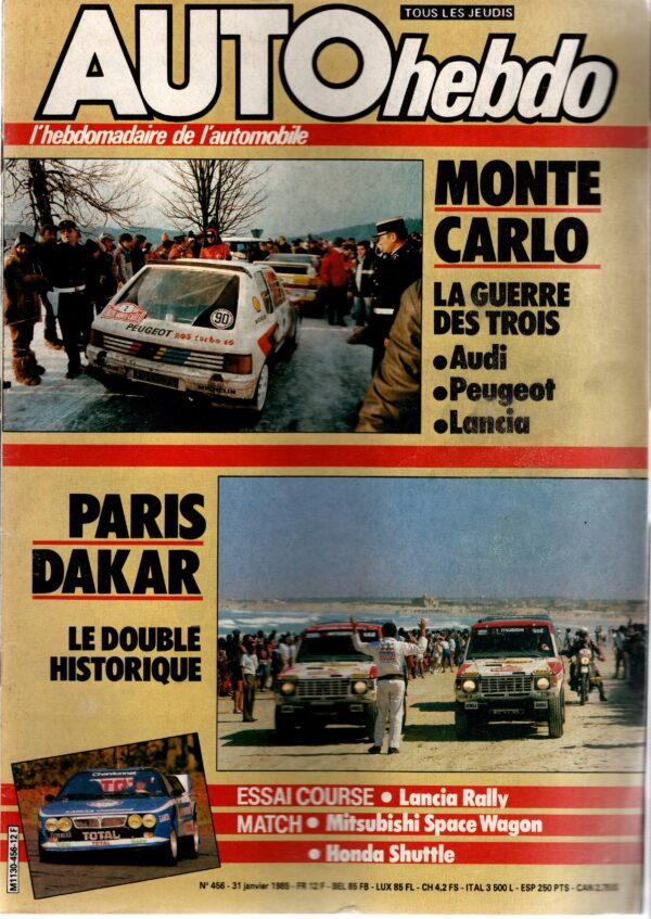 Auto Hebdo N°456 du 31 janvier au 7 février 1985