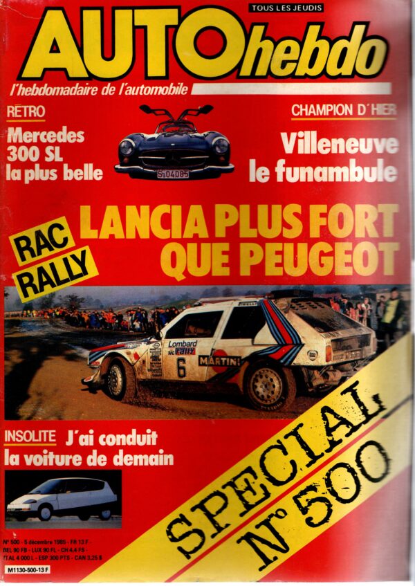 Auto Hebdo N°500 du 5 au 12 décembre 1985