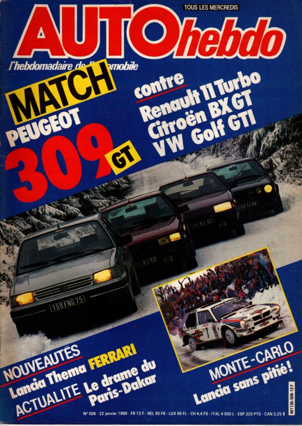 Auto Hebdo N°506 du 22 au 29 janvier 1986