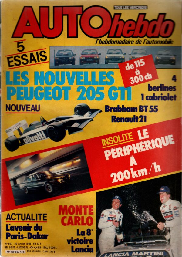 Auto Hebdo N°507 du 29 janvier au 5 février 1986
