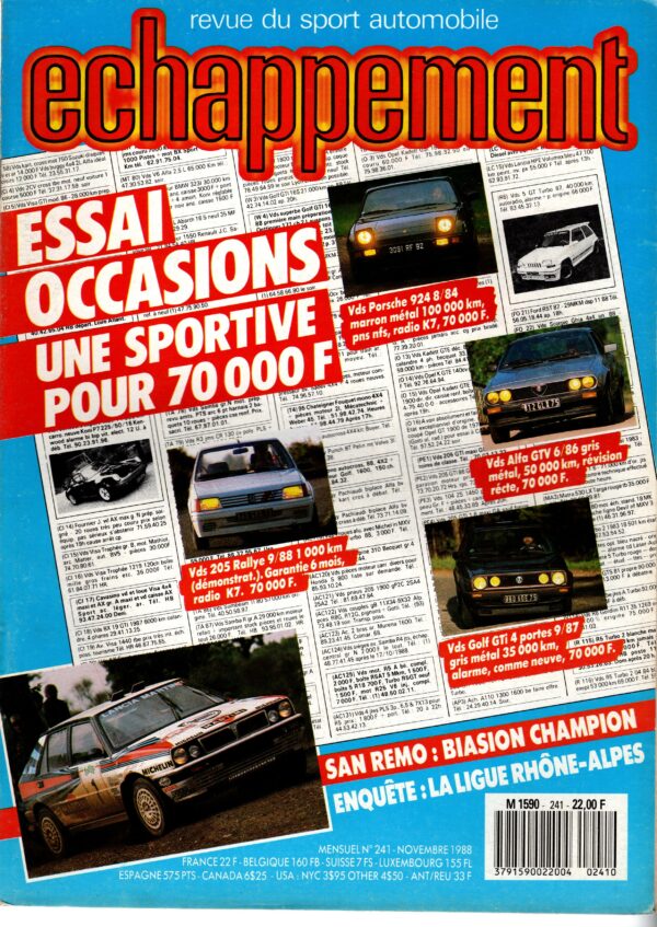 Echappement N°241 Novembre 1988