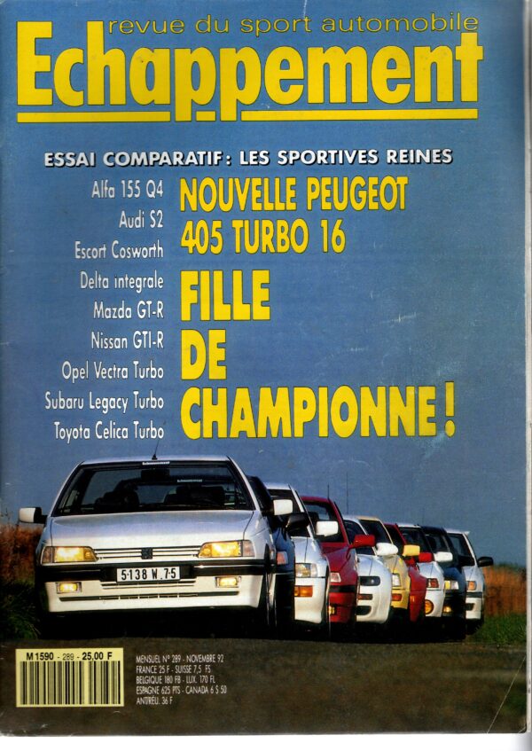 Echappement N°289 Novembre 1992