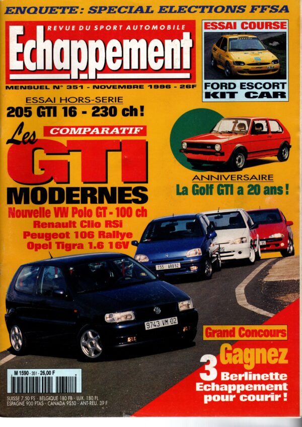 Echappement N°351 Novembre 1996