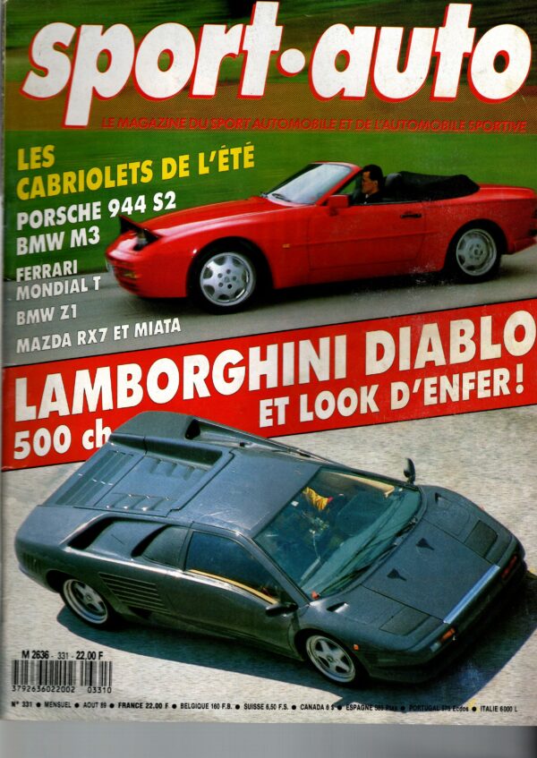 Sport Auto N°331 Aout 1989