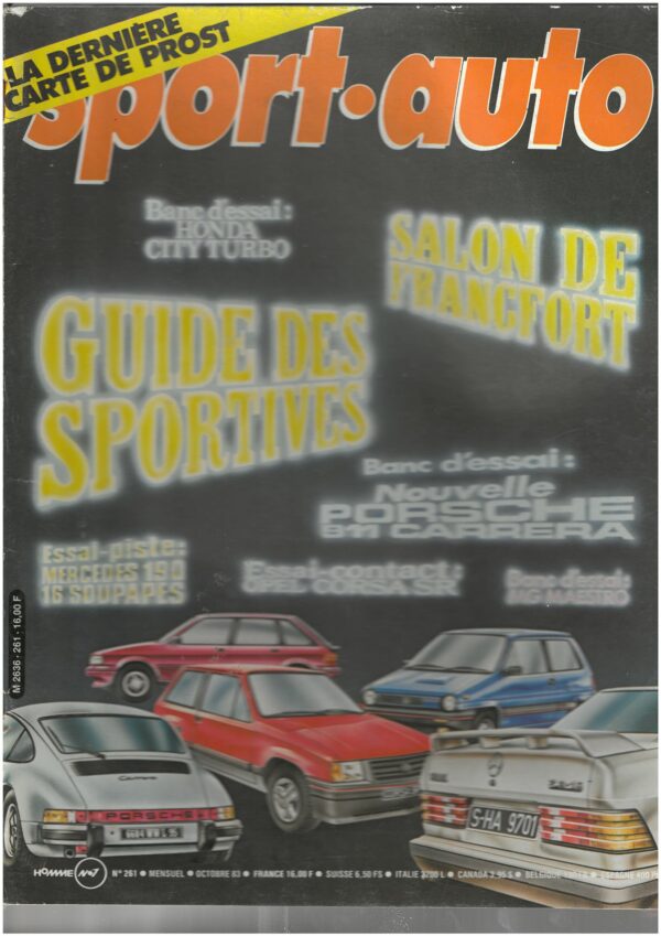 Sport Auto N°261 octobre 1983