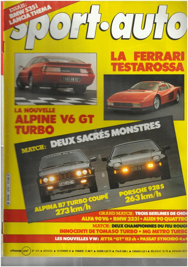 Sport Auto N°274 Novembre 1984