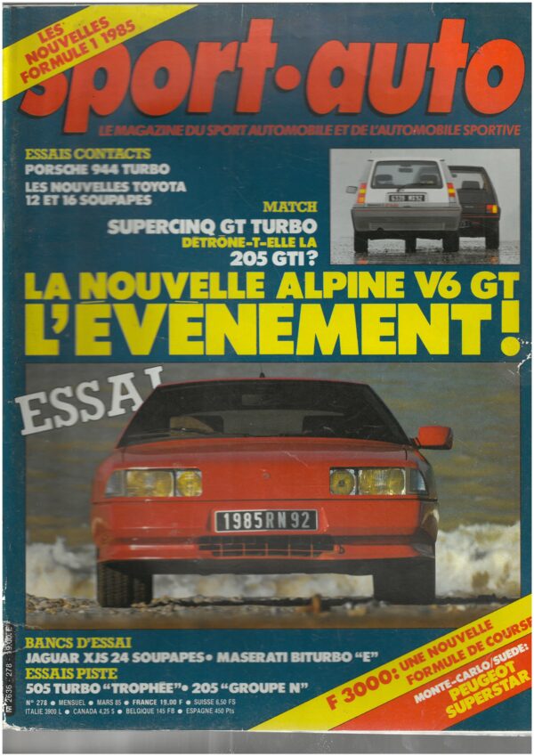 Sport Auto N°278 Mars 1985