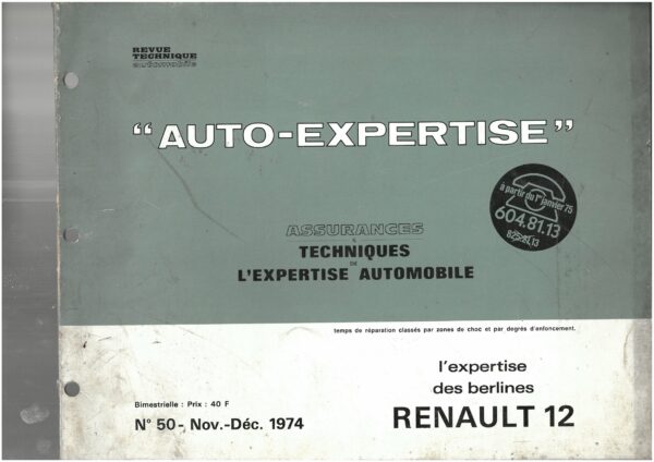Auto Expertise N°50 - Novembre/Décembre 1974