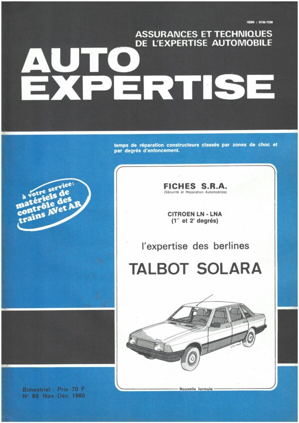 Auto Expertise N°86 - Novembre/Décembre 1980