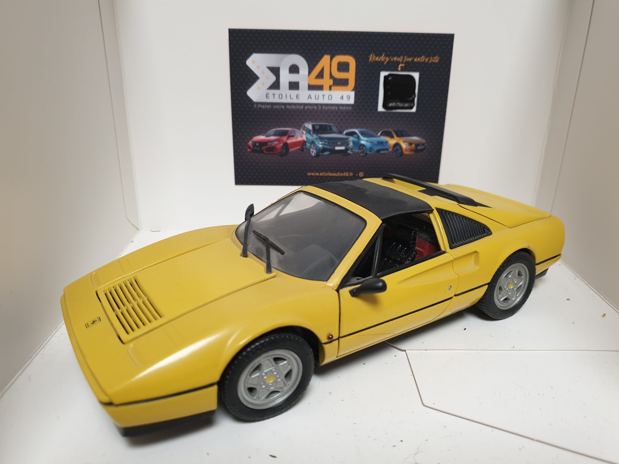 Miniature Brumm 1/43 Ferrari 328 GTS Jaune – Série Bburago Gold – Occasion France