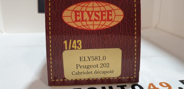 Peugeot 202 Cabriolet décapoté 1/43 Elysee – Image 2