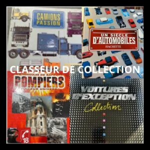 Classeur de collection et objets à collectionner