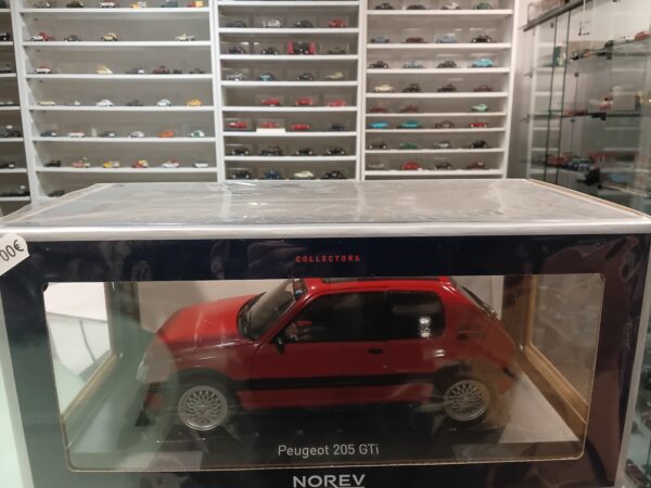 Peugeot 205 GTi 1.9 PTS déco 1991 Rouge Vallelunga 1/18