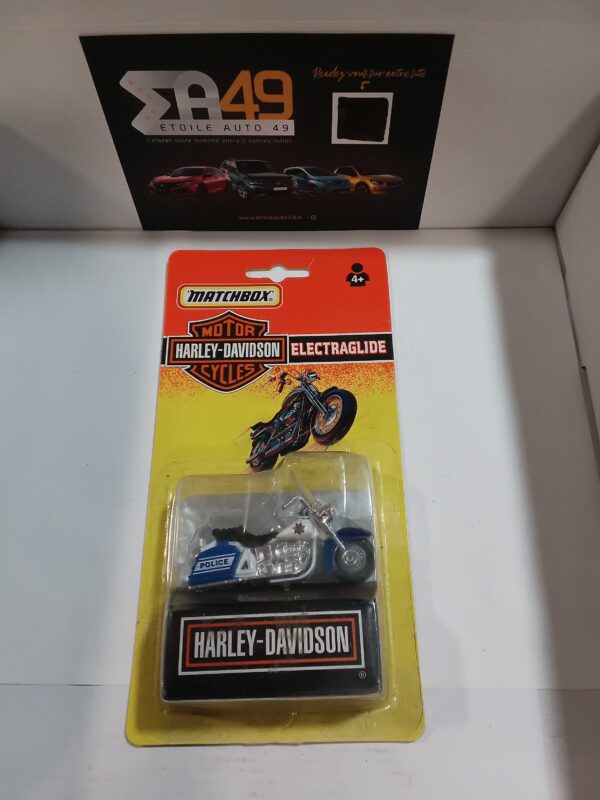 Harley Davidson Electraglide Police Bleu Matchbox 1/32