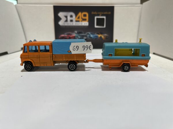 Majorette Ensemble Mercedes Travaux Publics orange bleu n°233 1/70