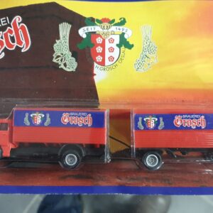Camion Mercedes 1513 plateau baché avec remorque Bière Trasch 1/87