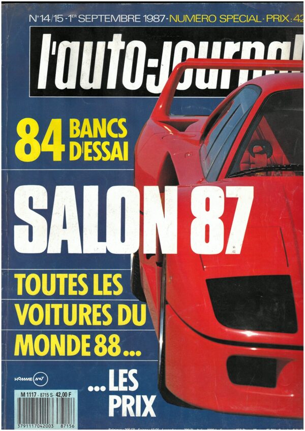 Magazine L'Auto Journal Toutes les voitures du Salon 87