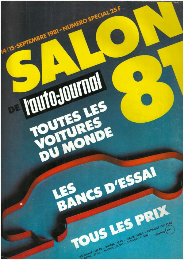 Magazine L'Auto Journal Toutes les voitures du Salon 81