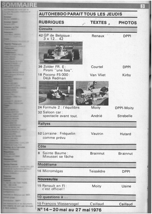 Auto Hebdo N°14 1976 – Image 2