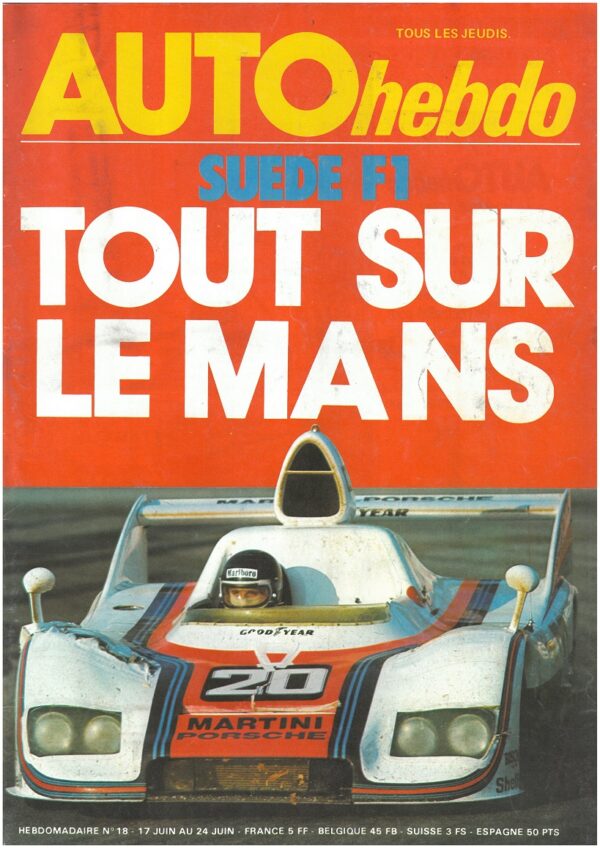 Auto Hebdo N°18 17/06 1976 24h du MANS GP SUEDE BMW 633 CSL