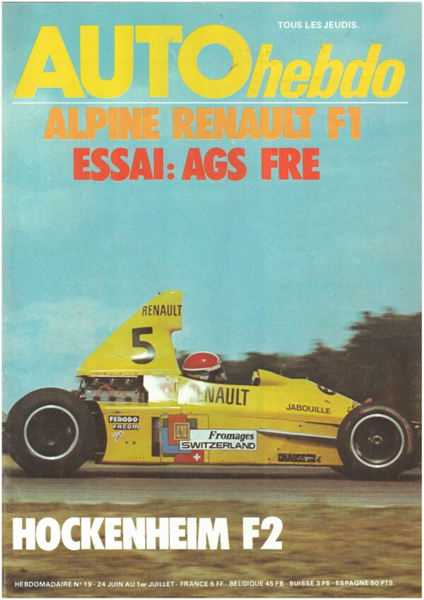 Auto Hebdo N°19 1976 RALLYE BASQUE ALPINE RENAULT AGS JH14 SUEDE F1 LE MANS F2