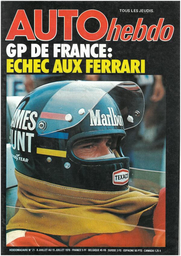 Auto Hebdo N°21 G.P FRANCE : ECHEC FERRARI / MOSPORT F.5000 / MAROC / LOHEAC