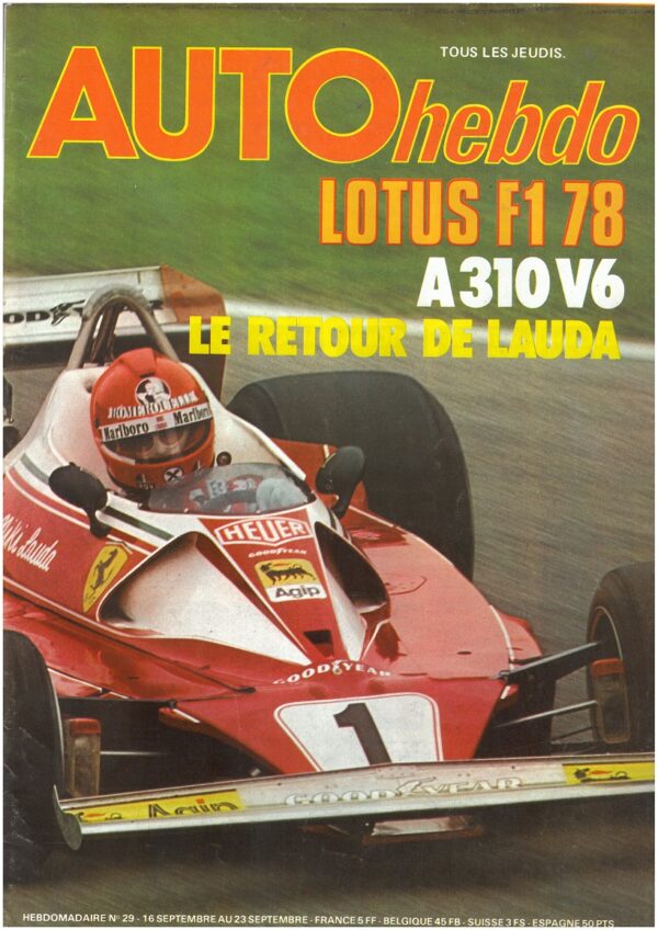 Auto hebdo N°29 16/09/1976 GP ITALIE A310 TRIUMPH TR7