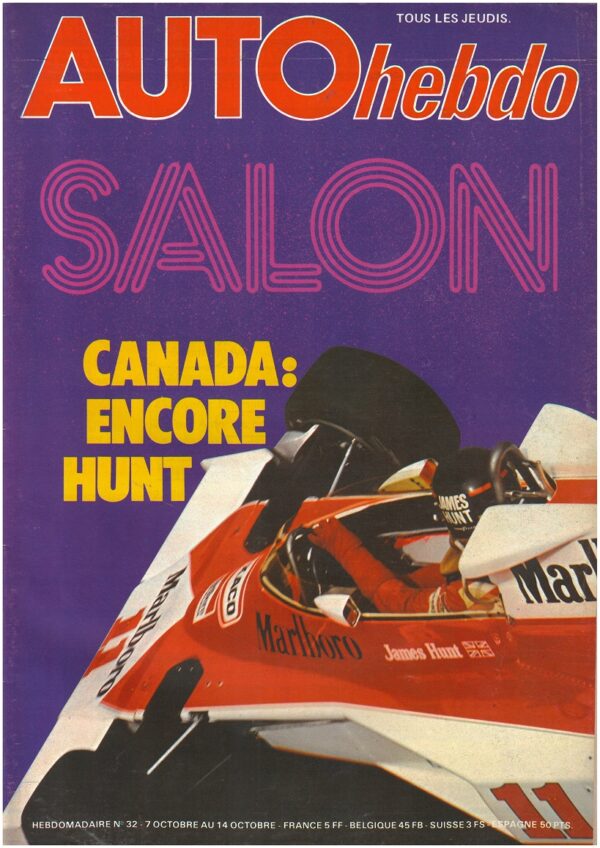 Auto hebdo N°32 07/10/1976 GP CANADA SALON DEL'AUTO