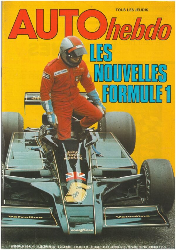 Auto Hebdo N°41 1976 F1 PEUGEOT 504 V6 F3 BILAN R.A.C. FORD RALLYE COUPE R5 VAR