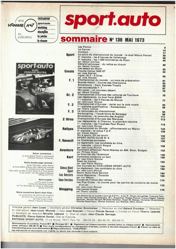 Sport Auto  N°137 JUIN1973 Spécial 24 Heures du Mans – Image 5