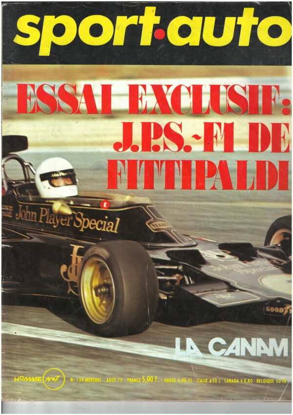 Sport Auto  N°139 AOUT 1973 F1 SUEDE FRANCE SIMCA MATRA R8 GORDINI