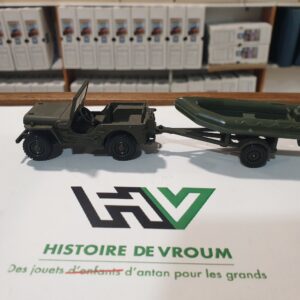 Jeep militaire avec remorque zodiac Solido 1/43