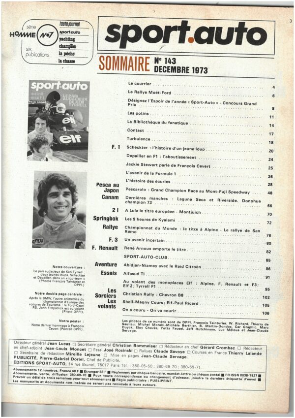 Sport Auto  N°143 - 1973 Pescarolo Depailler Stewart Schekter Alfasud TI – Image 5