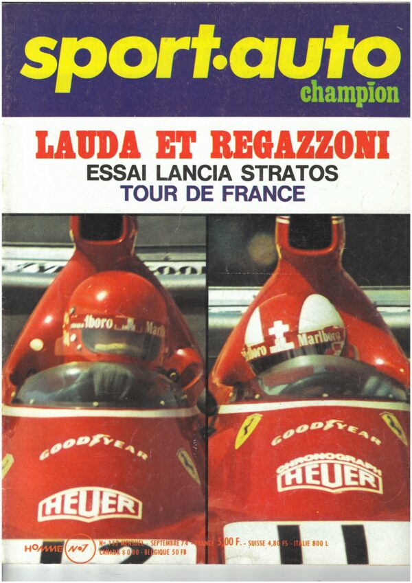 Sport Auto N°152 SEPTEMBRE 1974 LANCIA STRATOS TOUR FRANCE GP F1 EUROPE