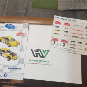 Décalcomanies Renault Alpine Rallye San Remo 1975 J-l Therier M Vial