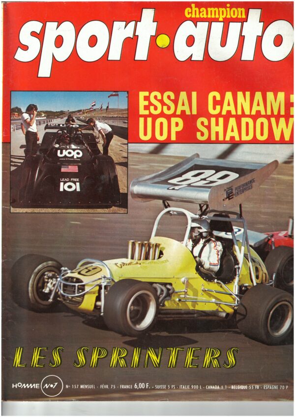 Sport Auto N°157 02/1975 MONTECARLO GP ARGENTINE SHADOW DN4 CANAM