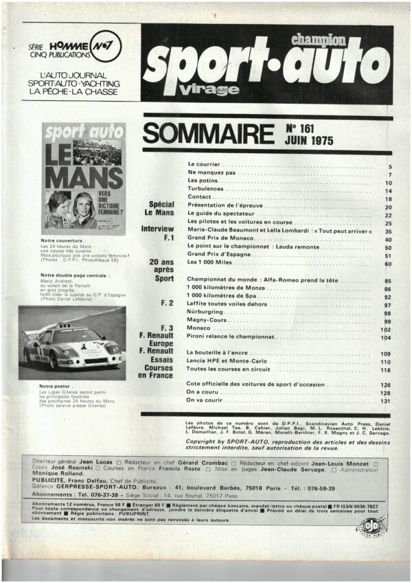 Sport Auto N°161 LAMBORGHINI COUNTACH / SPORTIVES 1975 / NIKI LAUDA / ARNOUX – Image 5