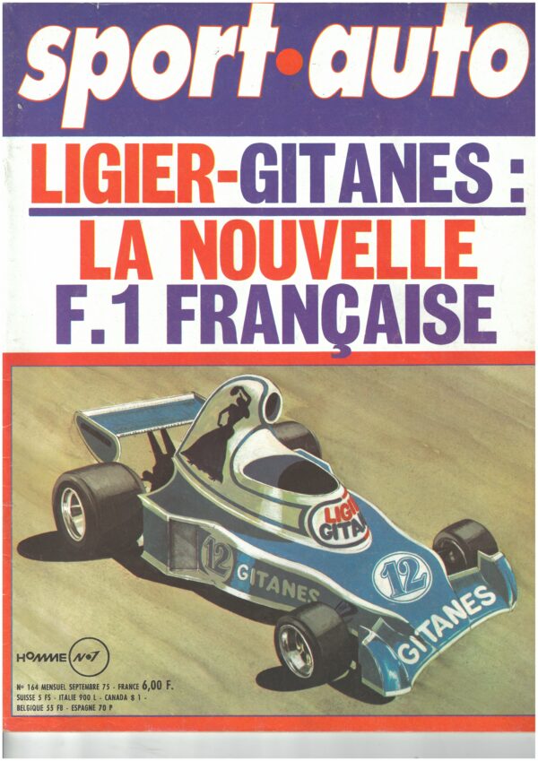 Sport Auto N°164 09/1975 avec encart et poster LIGIER F1 MATRA BAGHERRA S