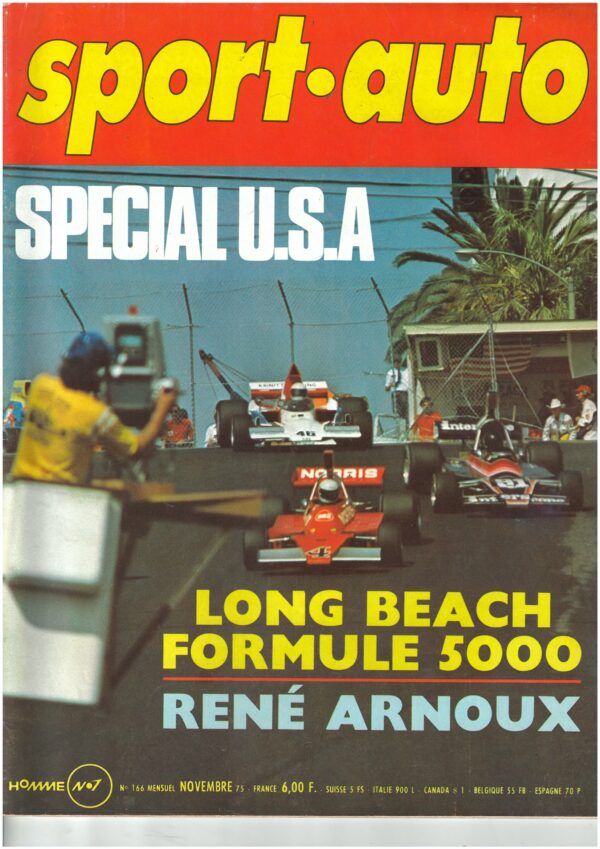 Sport Auto N°166 GP ETATS-UNIS / AUTOBIANCHI A112 ABARTH / ARNOUX CHAMPION
