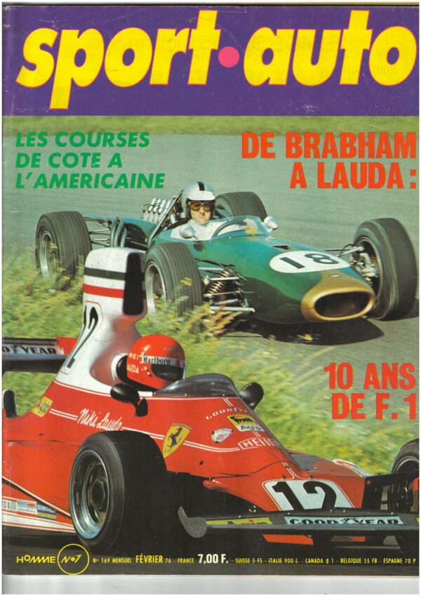 Sport Auto N°169 LOLA / DE BRABHAM A LAUDA / 10 ANS DE F.1 / JAGUAR XJS