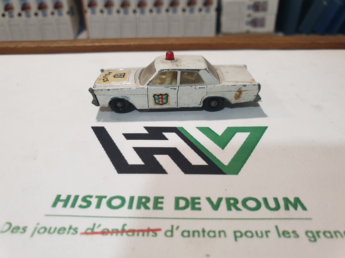 Miniature Vintage Matchbox Lesney - Voiture de Police Ford Galaxie N°55/59