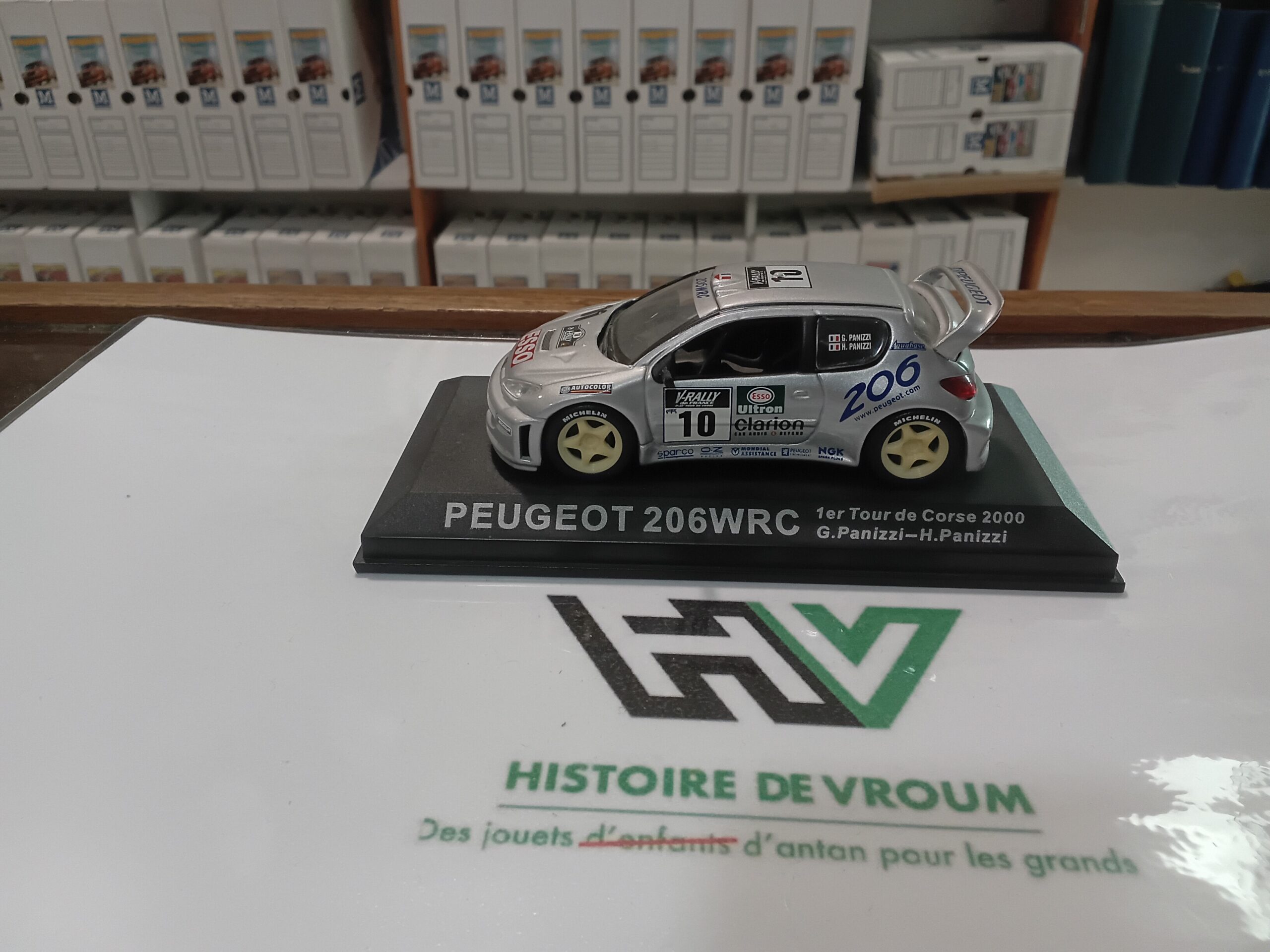 🇫🇷 Miniature Peugeot 206 WRC - Vainqueur Tour de Corse 2000 - G. Panizzi - Échelle 1/43
