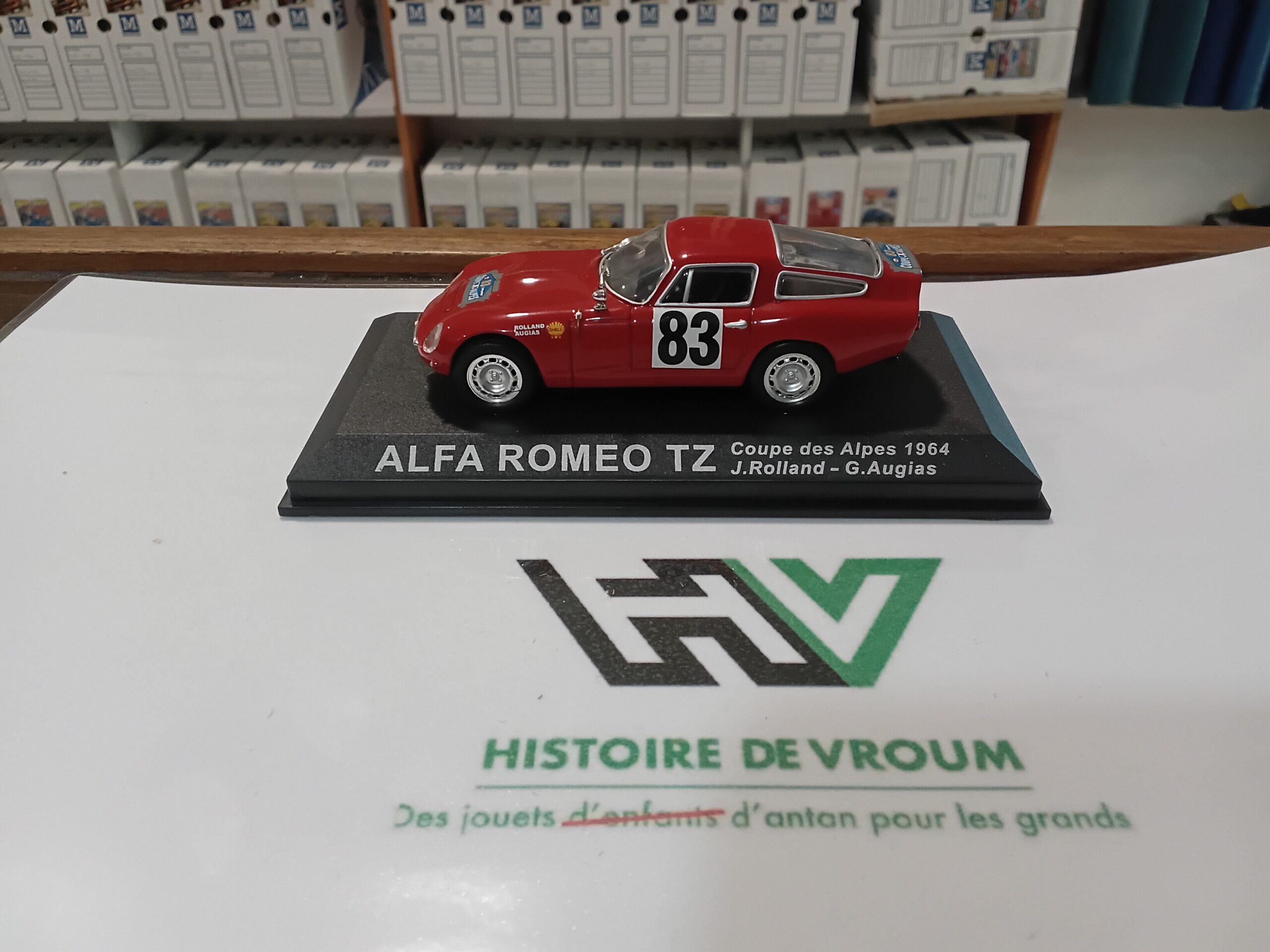 Miniature RARE Alfa Romeo TZ #83 - Vainqueur Coupe des Alpes 1964 - 1/43