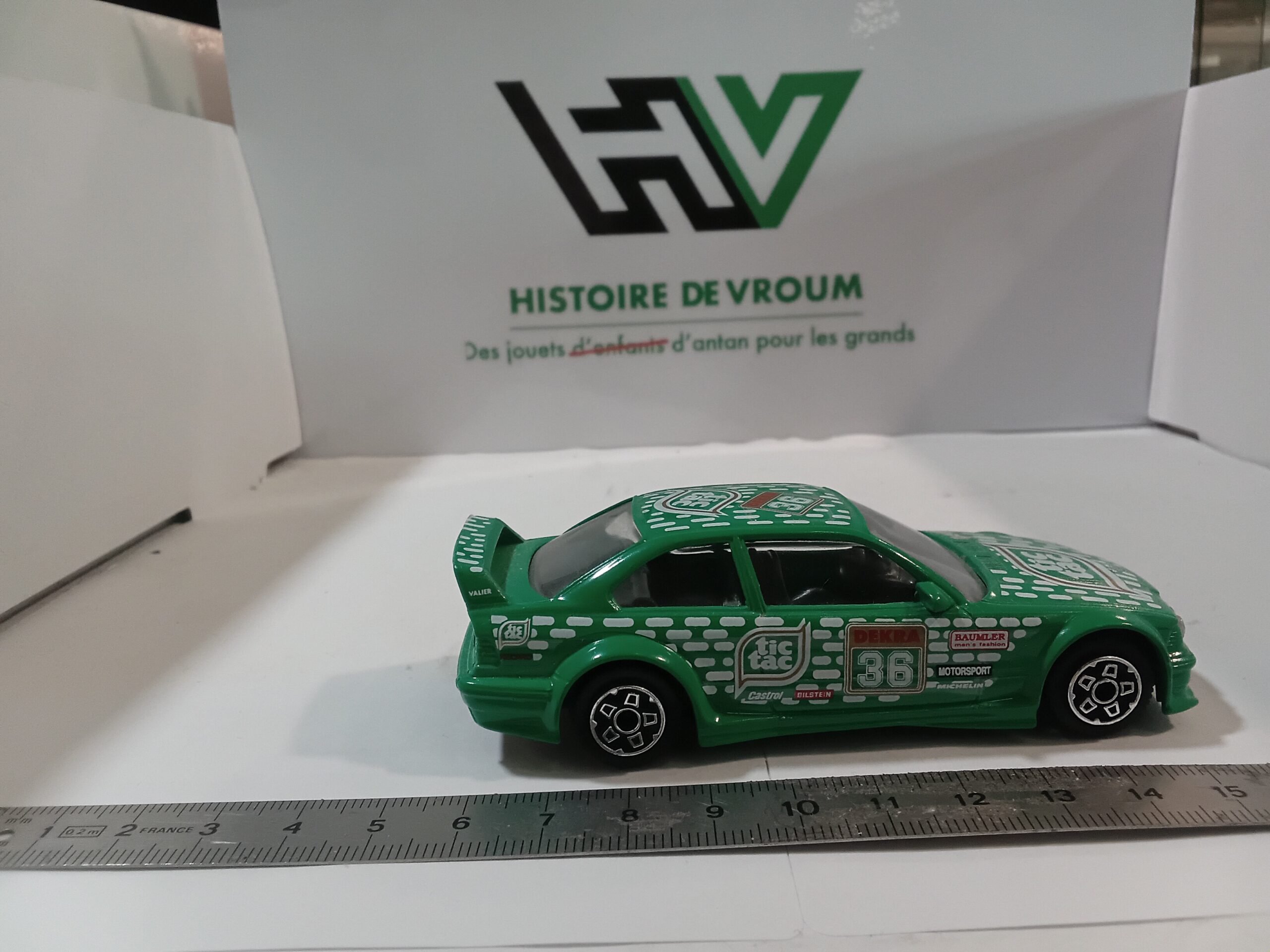Miniature BMW M3 GT Cup #36 Tic Tac Vert - Bburago 1/43 - Vintage – Image 5